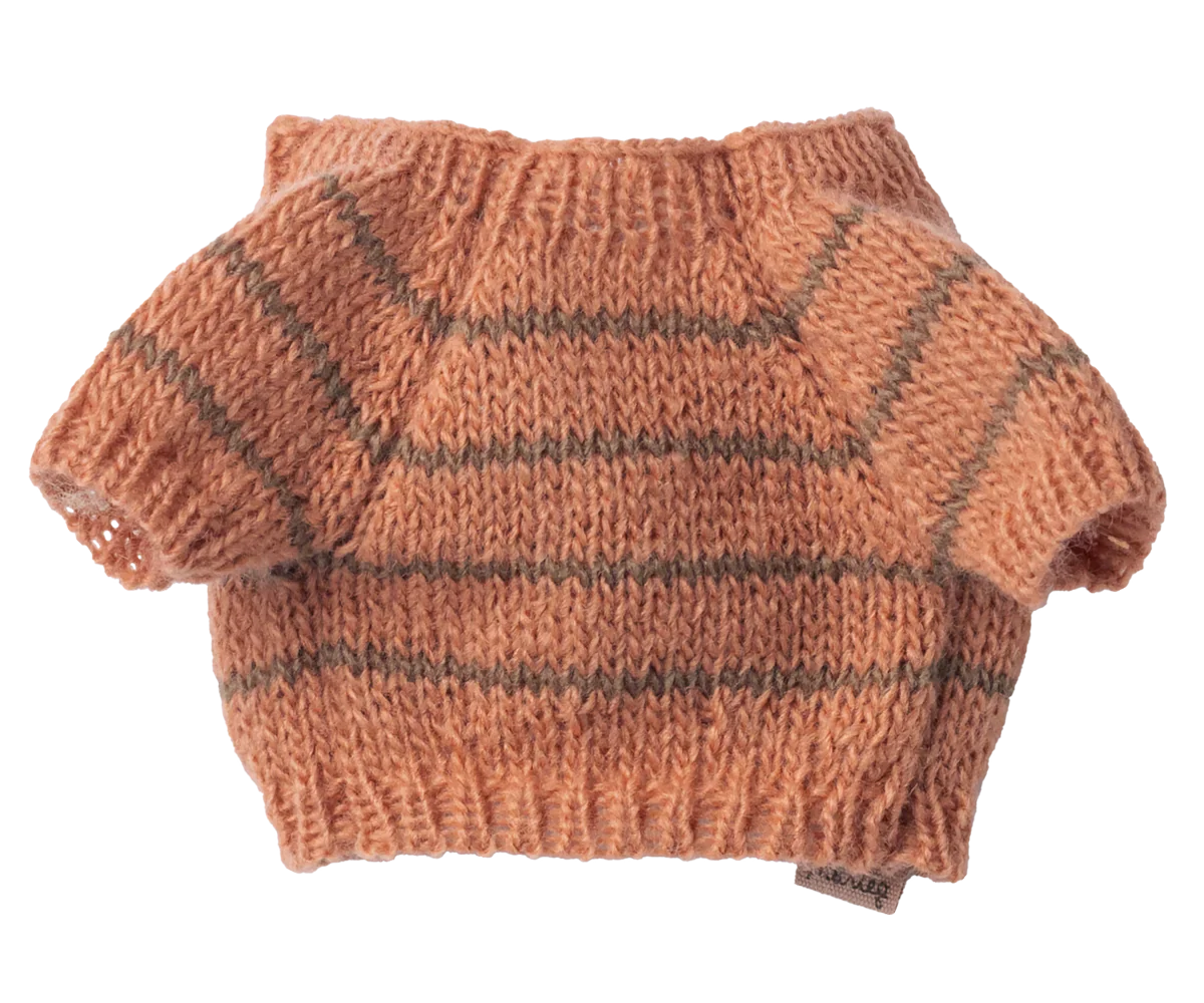 Maileg Knitted Puppy Sweater - Coral