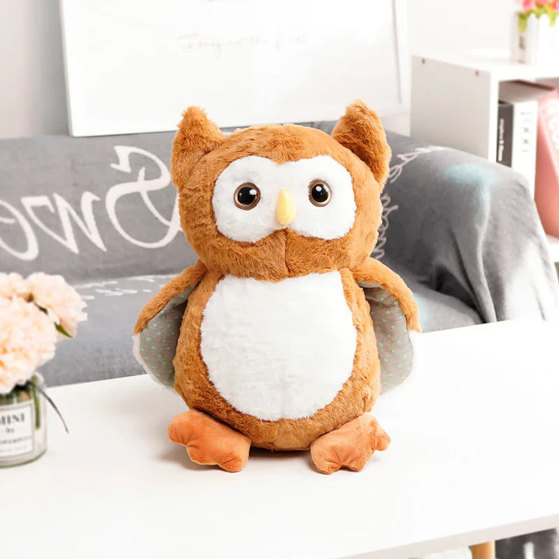 Cute Owl Plush Toys 25/40cm - Brown/Grey/Orange