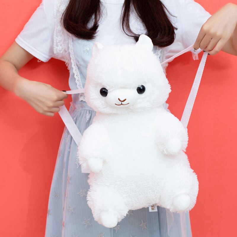 Cute Alpaca(Rainbow/White) Plush Backpacks 40cm