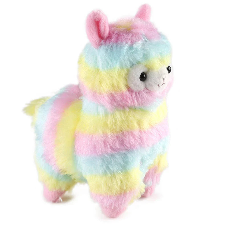 Cute Rainbow Alpaca Plush Keychain 13cm