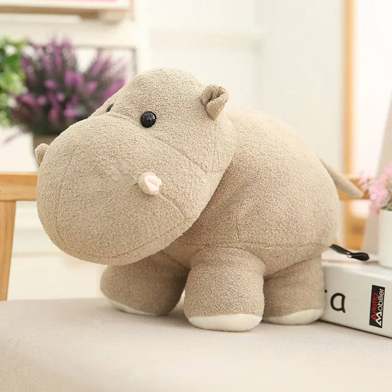 Cute Elephant/Hippo Plush Toys 25/35cm -Brown/Grey