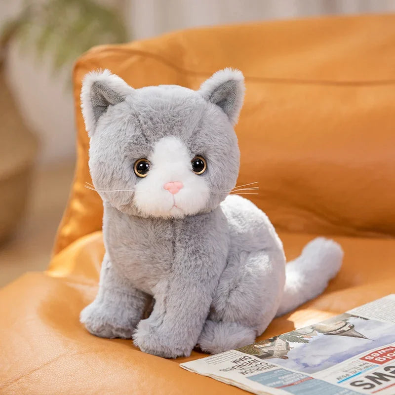Cute Sitting Cat Plush Toys 25cm (Orange/Black/White/Grey) - 5 Styles