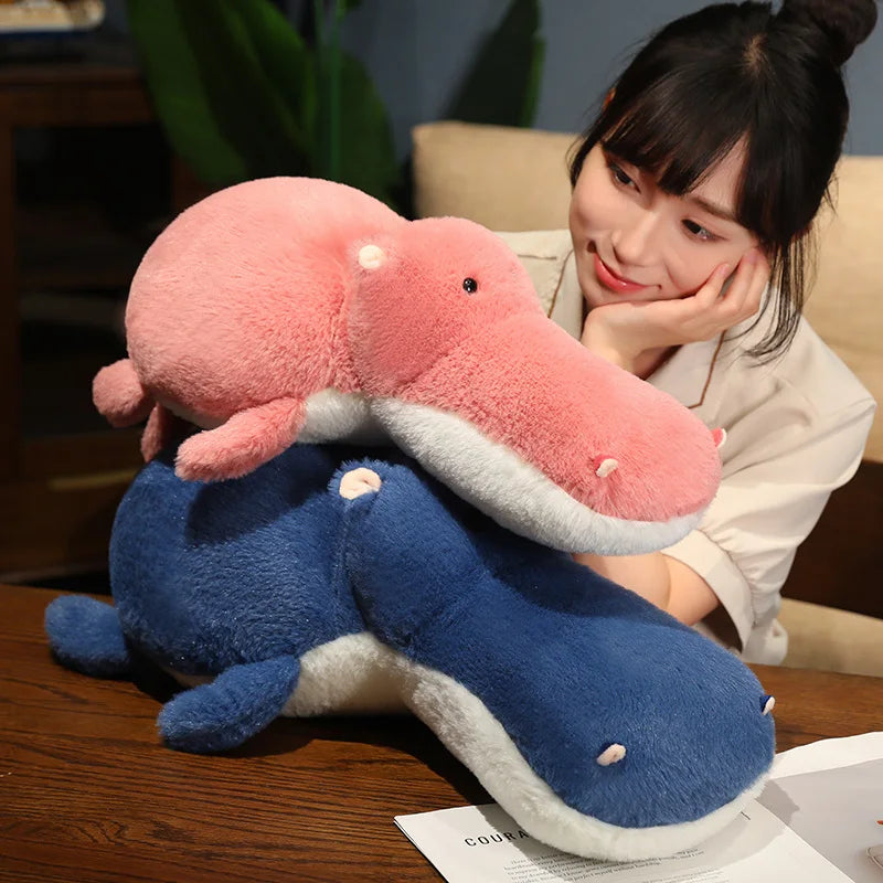 Cute Flamingo/Hippo Round Shaped Plush Toys 50-95cm (Pink/White/Blue)