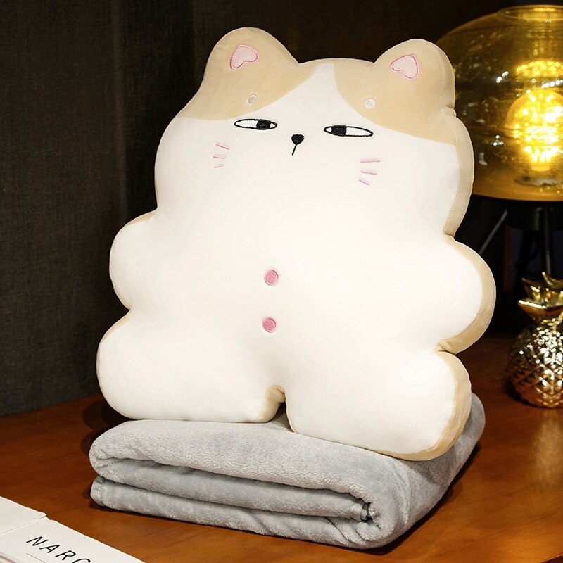 Cat Pillow Plush Toys With/Without Blanket 40/45cm