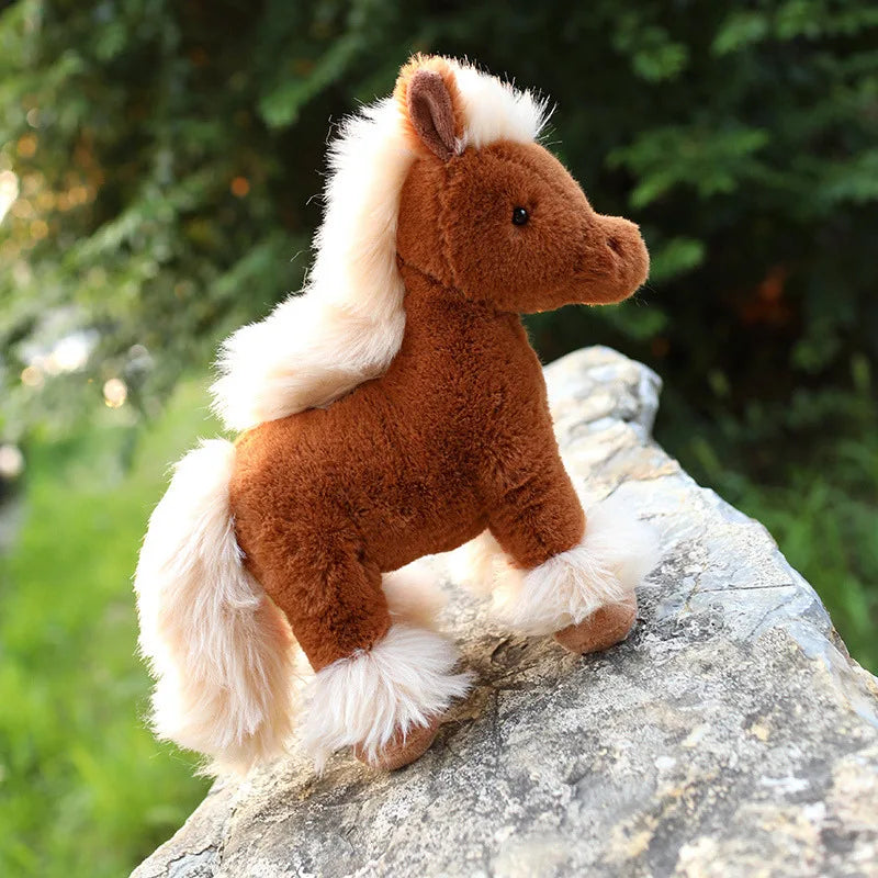 Cute Brown/White Horse Plush Toys 25/30/40cm