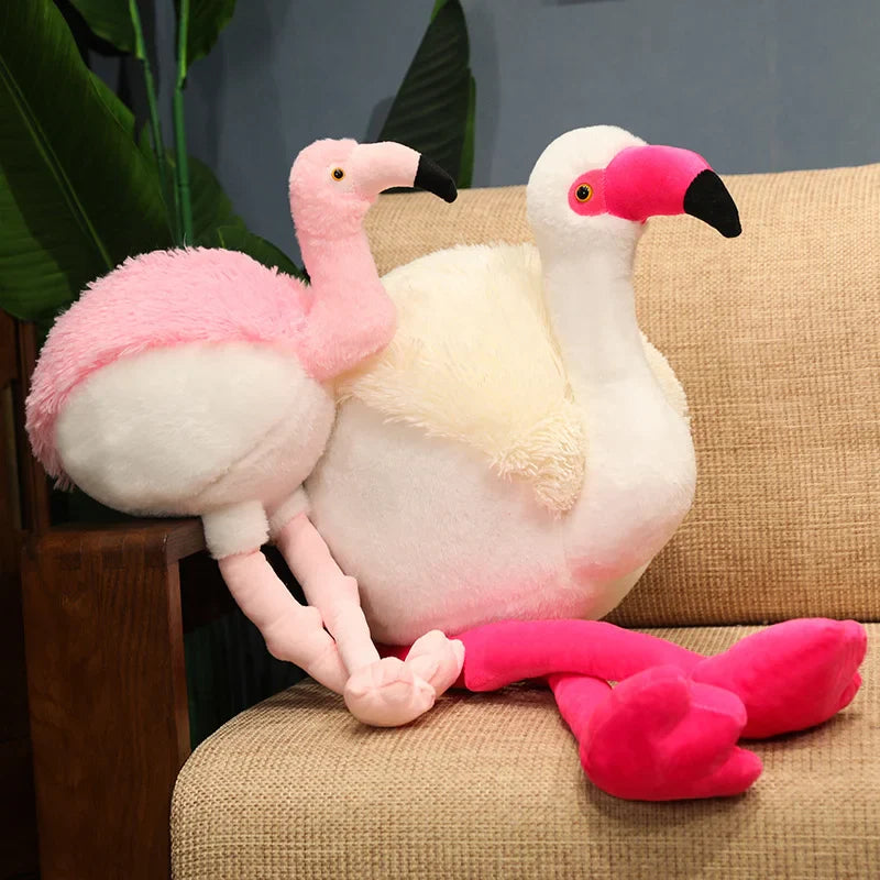 Cute Flamingo/Hippo Round Shaped Plush Toys 50-95cm (Pink/White/Blue)
