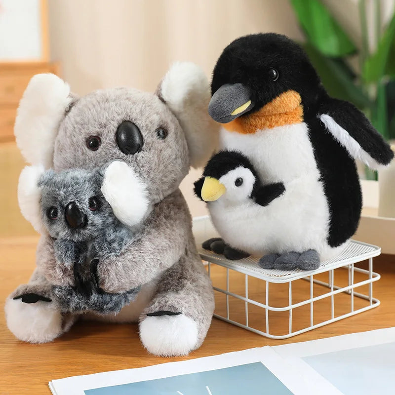 Cute Koala/Penguin With Kid Plush Toys 25cm
