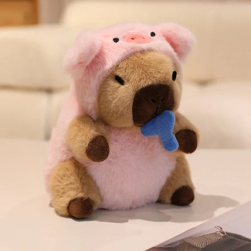 Capybara With Animal (Bee/Pig/Rabbit/Dinosaur/Shark/Firefly) Dress Up Plush Toys 20cm