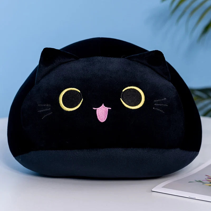 Cute Round Cat/Dog Plush Pillow Toys 20/30/40cm - Brown/Black/Pink