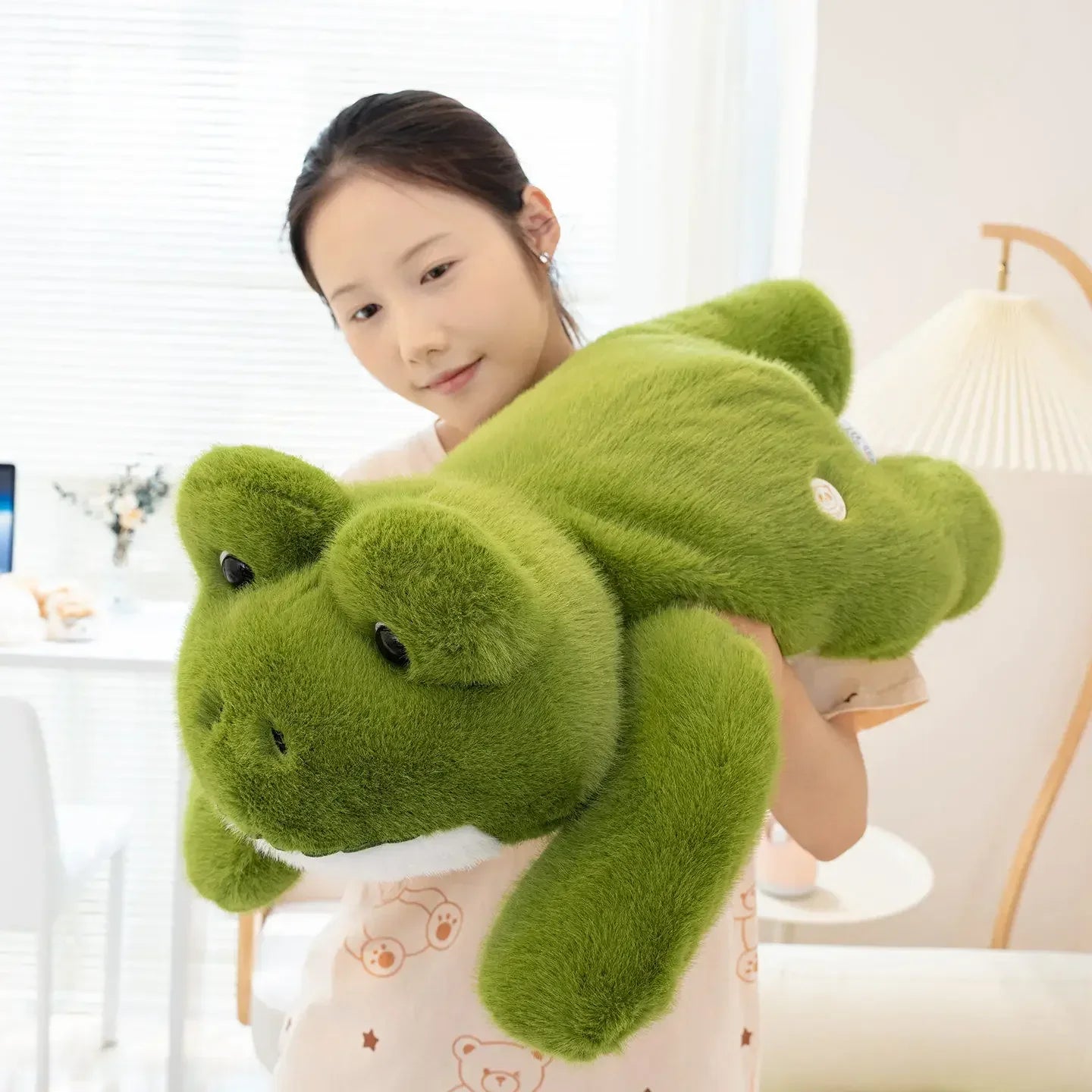 Cute Lying Green Frog Plush Toys 30/45/60cm