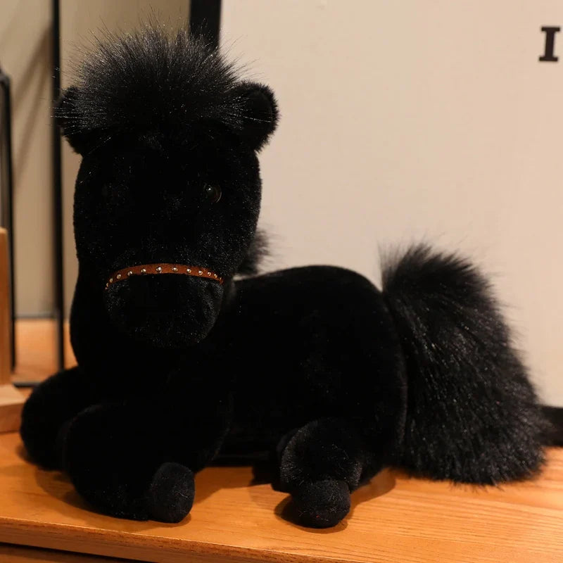 Cute Horse Plush Toys 30/35/45cm - Black/Red/White/Brown