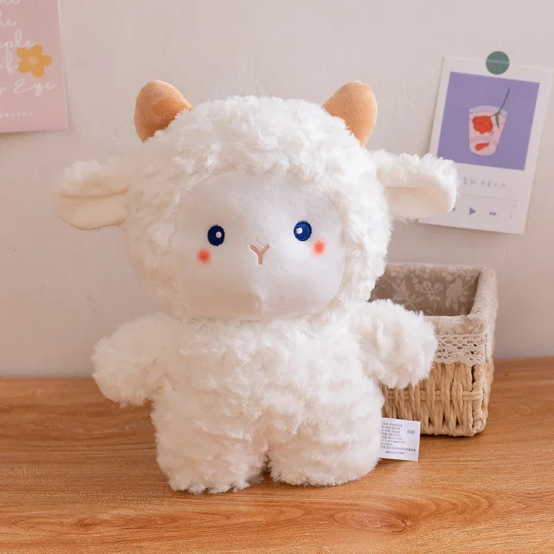 Cute White Sheep With/Without Hat And Bib Plush Toys 30cm