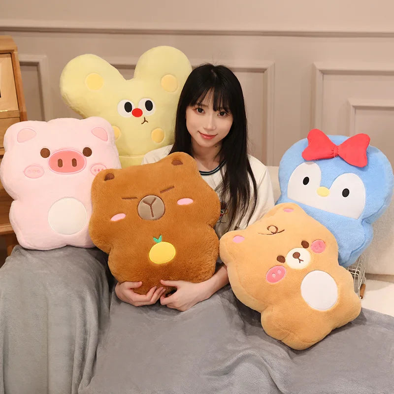 Cute Animal(Dog/Pig/Penguin/Mouse/Bear/Capybara) Plush Pillow Toys 40cm
