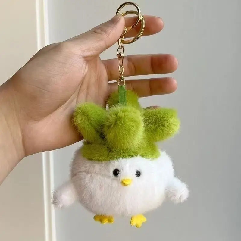 Cute Vegetable Bird Plush Keychains 11cm - Yellow/Pink/White