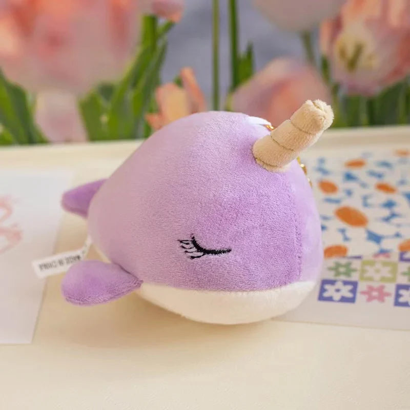 Cute Narwhal (With Oepn/Close Eyes) Plush Keychains - 16 Styles