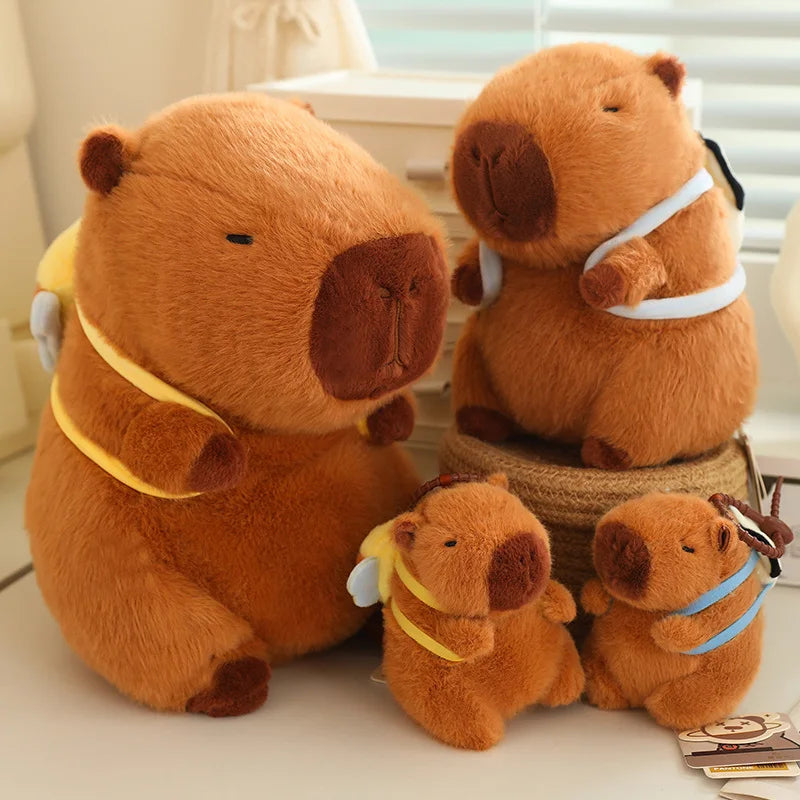 Cute Capybara With Bee/Oyster Bag Plush Keychains 12cm & Toys 23/33cm