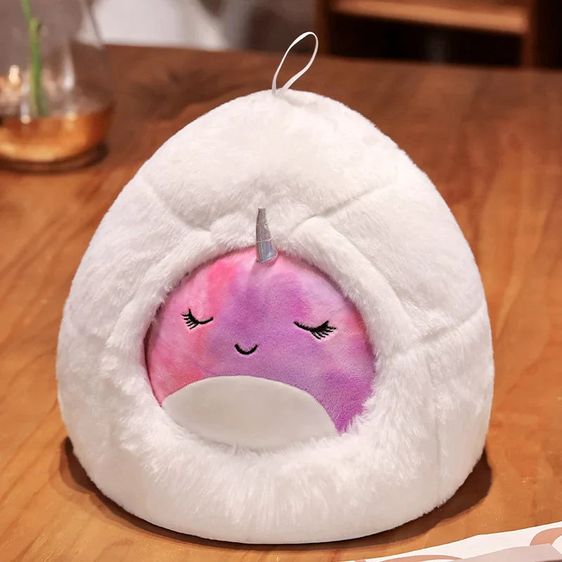 Cute Penguin/Narwhal Plush Toys With Igloo 30cm - 7 Styles