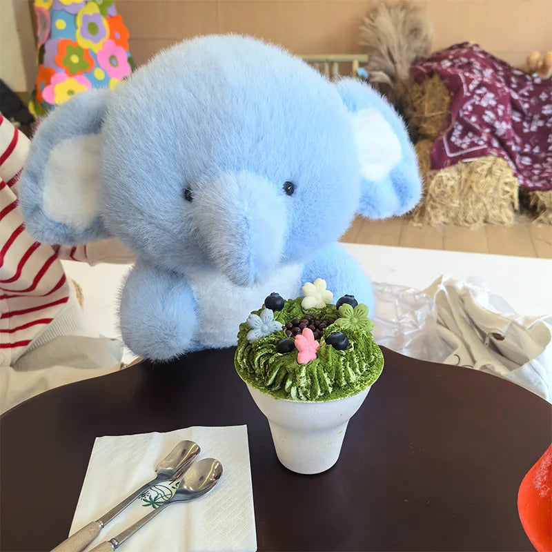 Cute Elephant with Overall Cloth Plush Toys 38cm - (Pink/Blue/White)