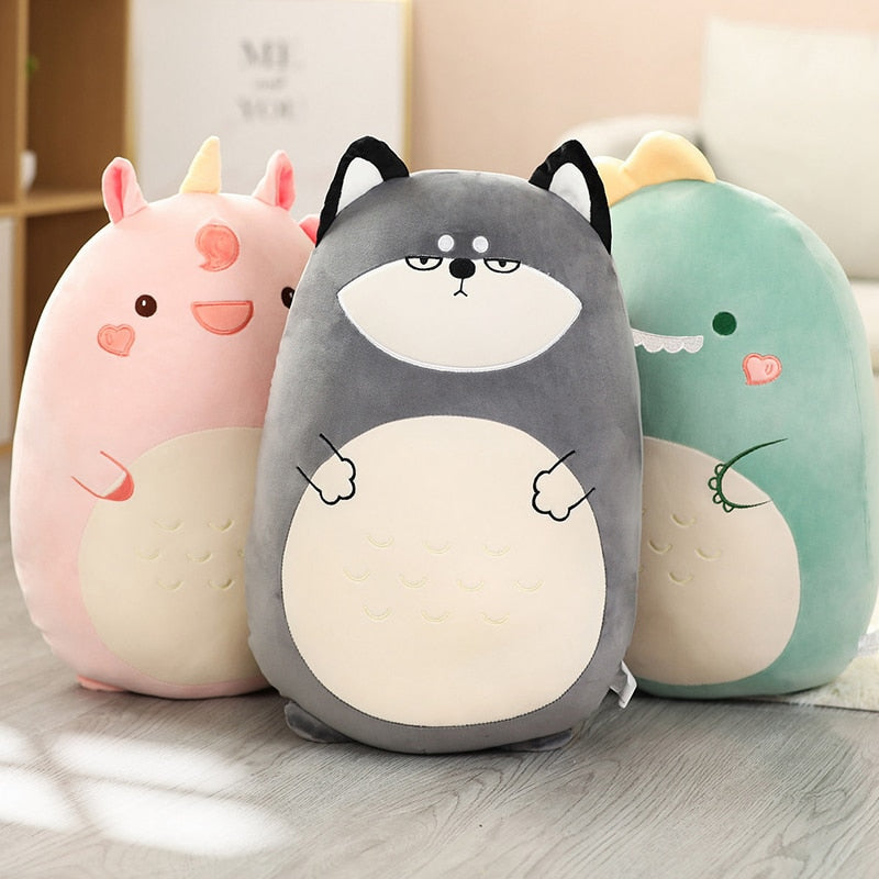 Animal (Chicken/Rabbit/Lion/Unicorn/Pig/Dinosaur/Dog) Chubby Pillow Plush Toys 40-80cm