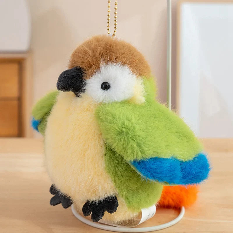 Cute Bird With/Without Leaf/Stump Plush Toys 20cm Or Plush Keychains 12cm