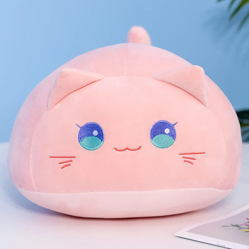Cute Round Cat/Dog Plush Pillow Toys 20/30/40cm - Brown/Black/Pink