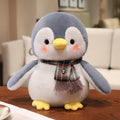 Cute Penguin With Cloth/Scarf Plush Toys 22/30cm - Grey/Pink/Blue/Purple