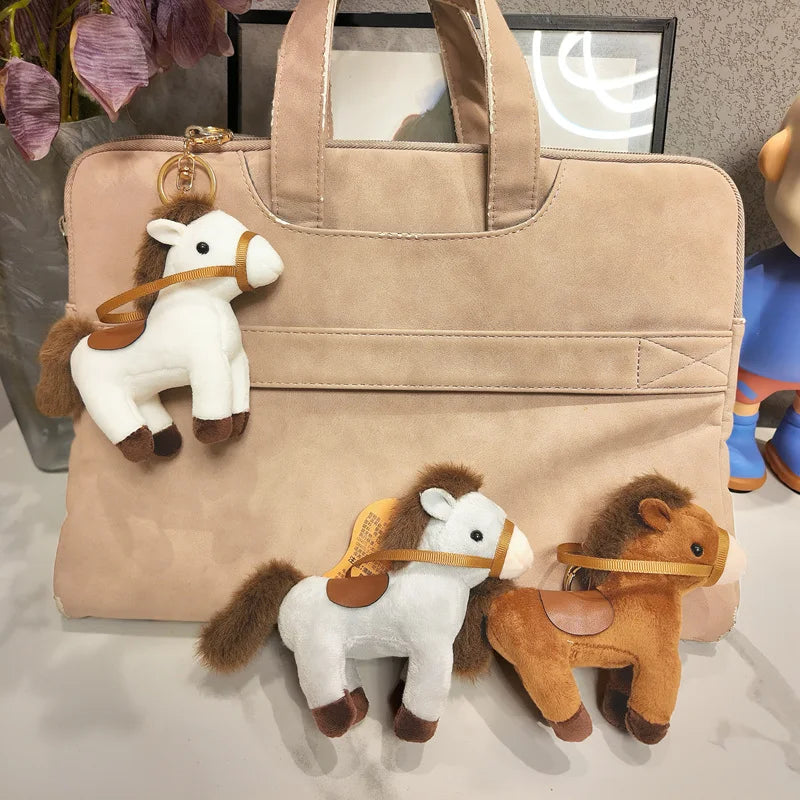 Cute Horse Plush Keychains 12cm - Grey/Brown/White