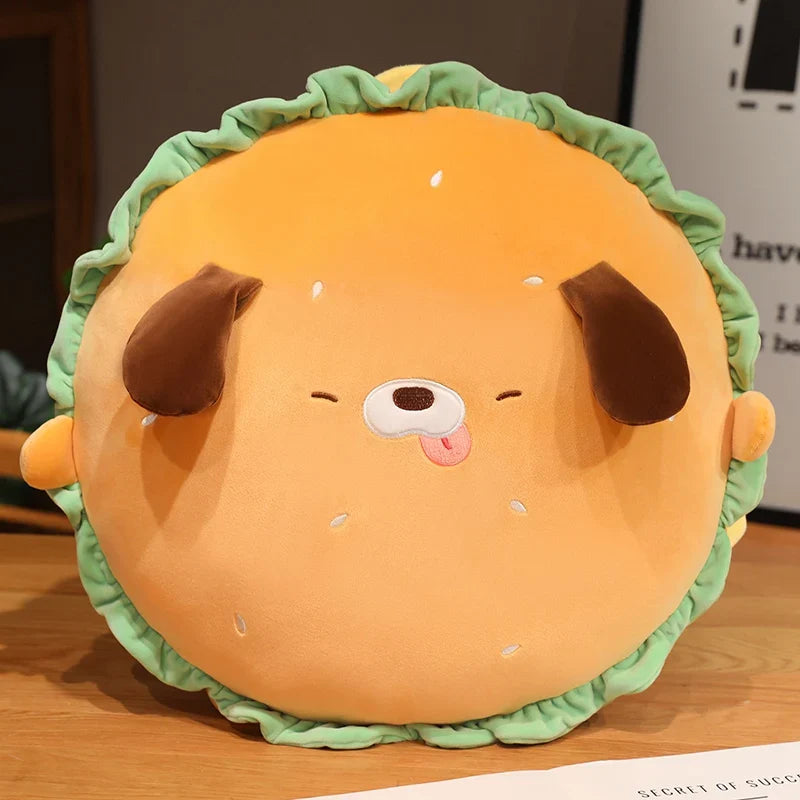 Cute Animal(Capybara/Dog) Hamburger Shaped Pillow Plush Toys 50cm - 3 Styles