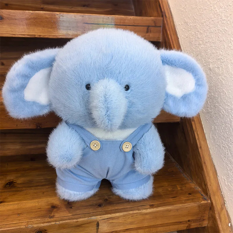 Cute Elephant with Overall Cloth Plush Toys 38cm - (Pink/Blue/White)