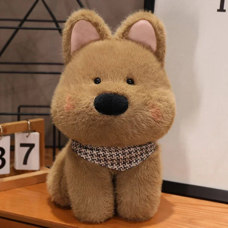Dog (West Highland White Terrier) Plush Toys 25/35/45cm - White//Brown