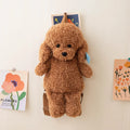 Cute Dog(Poodle) With/WIthout Bib Plush Backpacks 35/45cm - White/Brown/Khaki