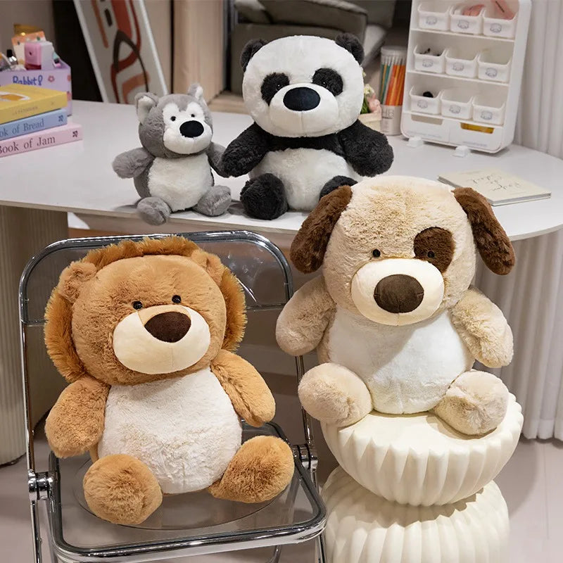 Cute/Kawaii Animal (Panda/Dog/Lion) Plush Toys 30/45/55cm - 4 Styles