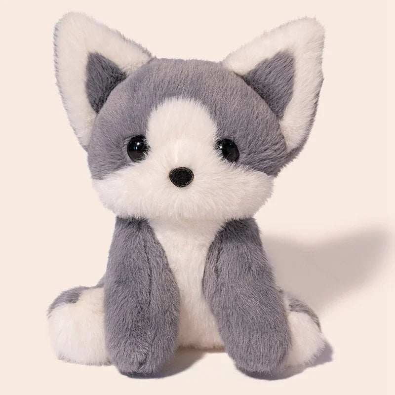 Cute Fox/Cat Plush Toys 20cm - Grey/Brown/Red/Black