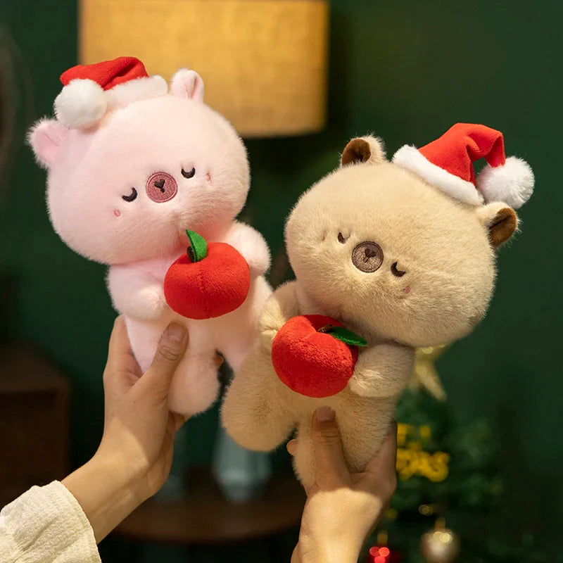 Christmas (Hat/Apple/Scarf) With Cute Capybara Plush Toys 24cm - 3 Styles
