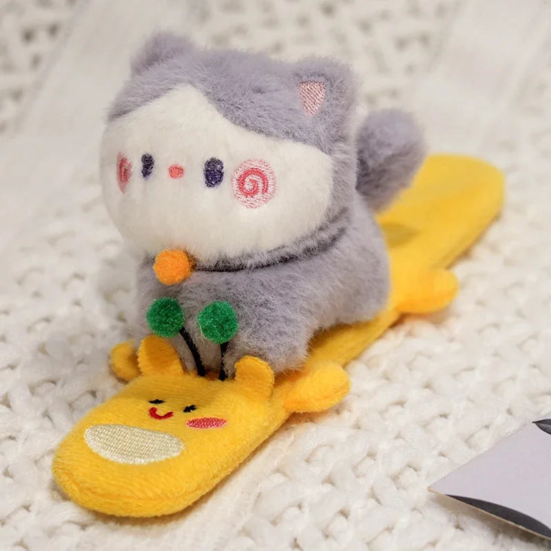 Cute Animal (Dog/Capybara/Cat) Plush Slap Band - 1pc/3pcs