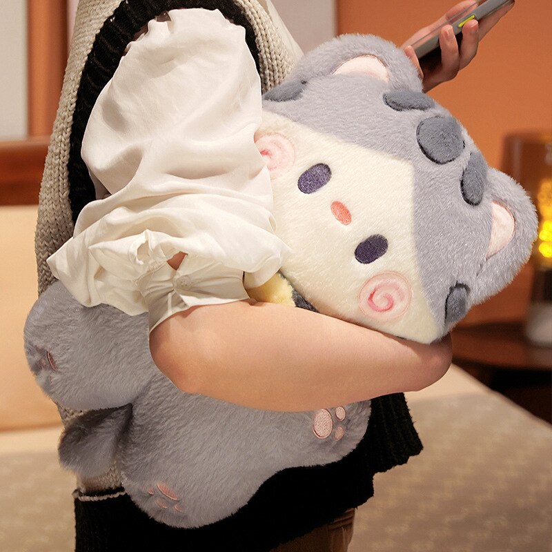 Cute Cat Plush Toys 40cm - White/Grey/Khaki