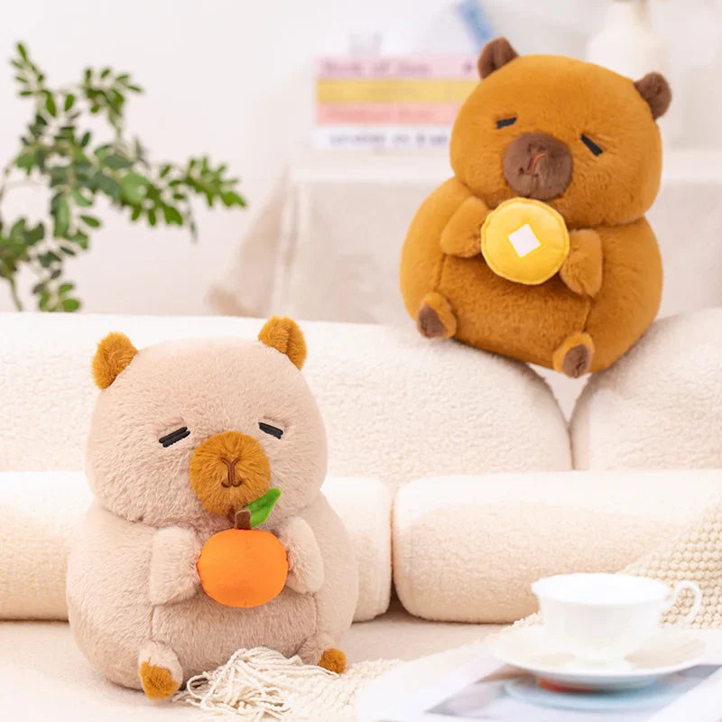 Cute Chubby Capybara Plush Toys 30cm - Brown/Pink/Khaki