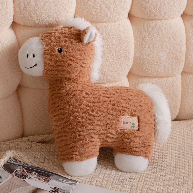 Cute Horse  Plush Pillows 50cm - White/Black/Brown