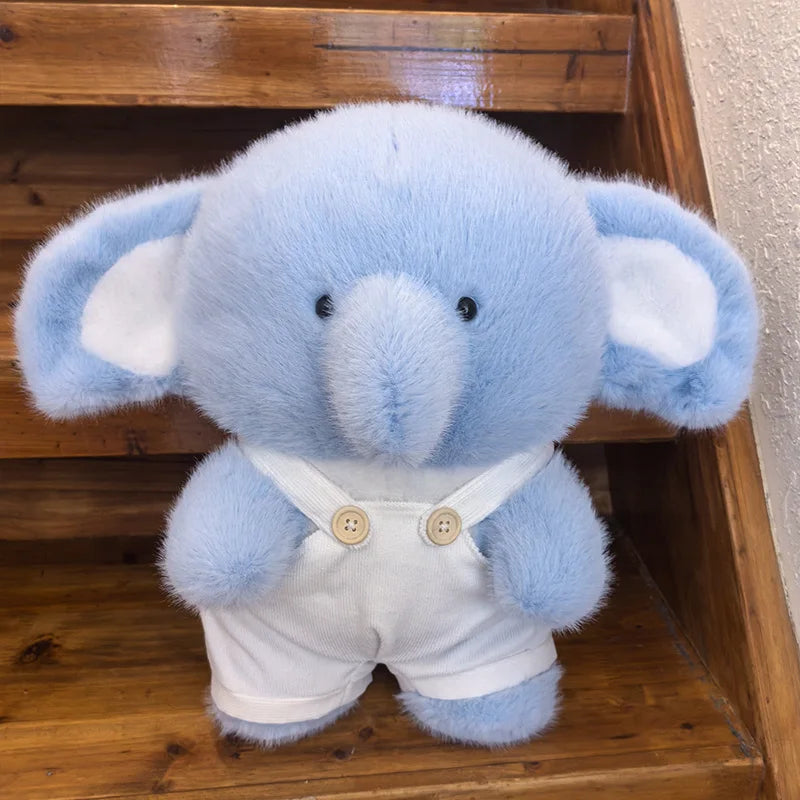 Cute Elephant with Overall Cloth Plush Toys 38cm - (Pink/Blue/White)