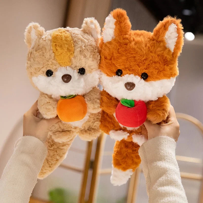 Cute Fox/Squirrel Holding Fruit Plush Toy 24cm
