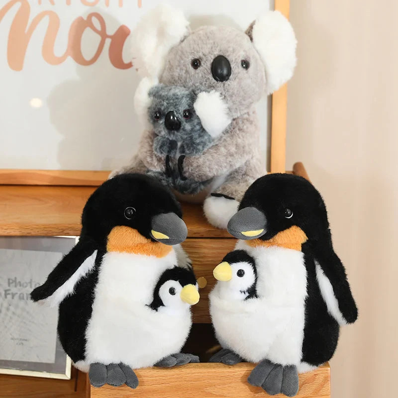 Cute Koala/Penguin With Kid Plush Toys 25cm