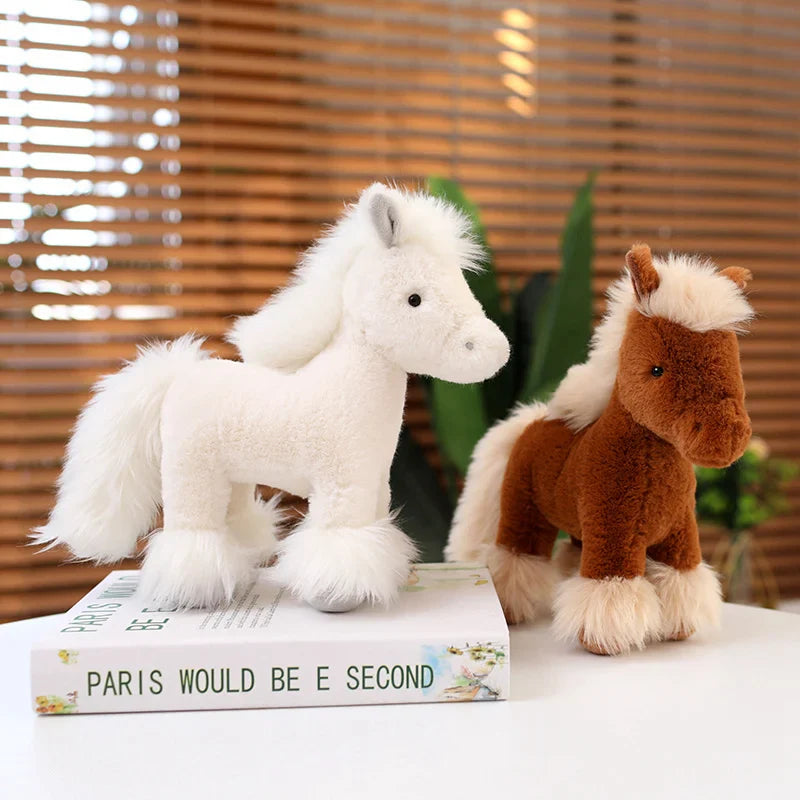 Cute Brown/White Horse Plush Toys 25/30/40cm