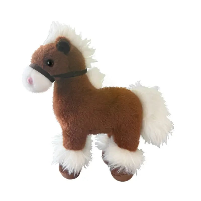 Cute Horse Plush Toys 27cm - Brown/Black/Khaki