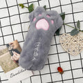 Cute Cat Paw Pencil Plush Bag (Pink/Grey/Brown) - 4 Styles