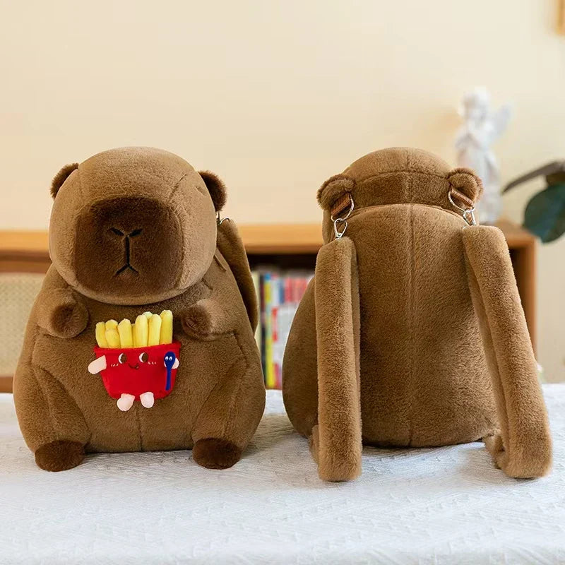 Cute Capybara With Flower/Fruit/Doll Plush Backpacks 35cm - 7 Styles