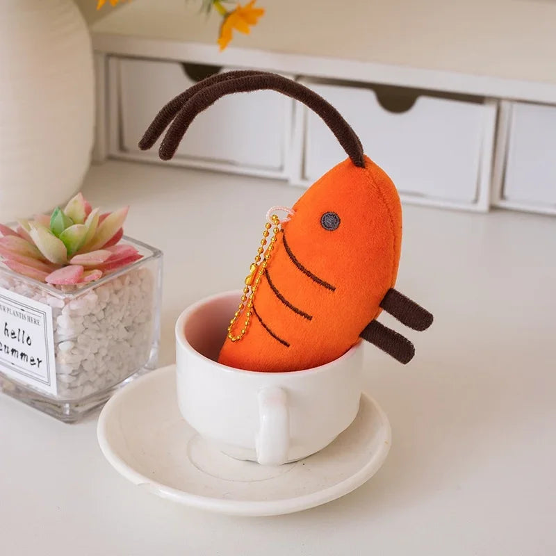 Cute Prawn/Shrimp Plush Keychains 10cm