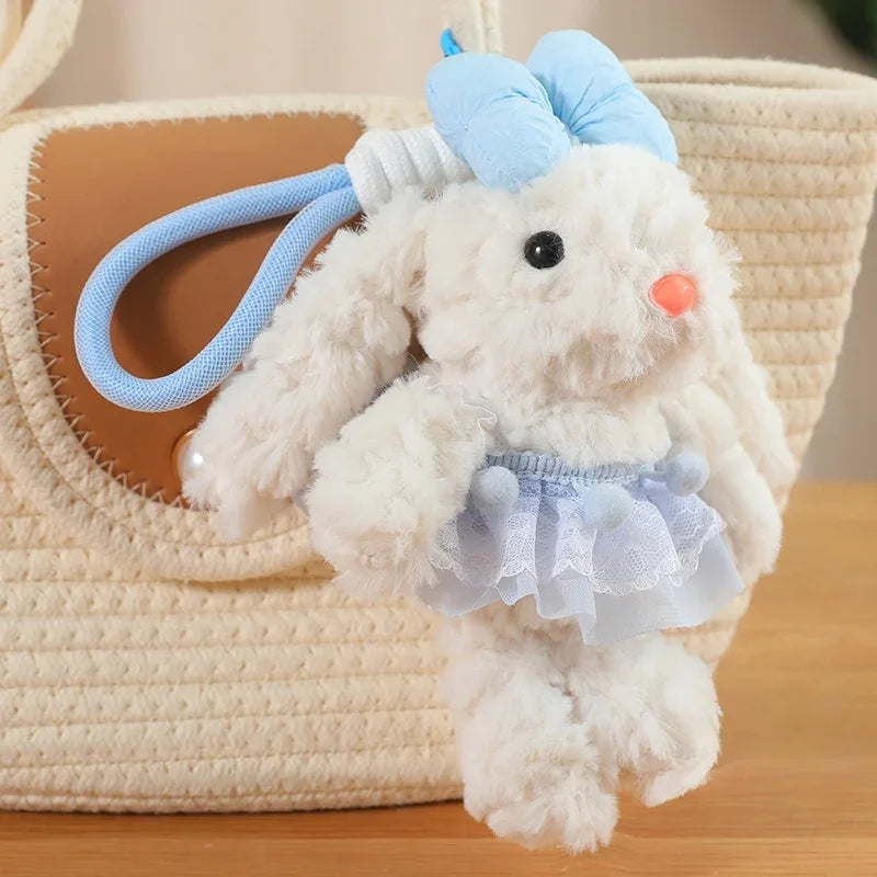 Cute White Bunny With Dress Plush Keychains 20cm - 9 Styles