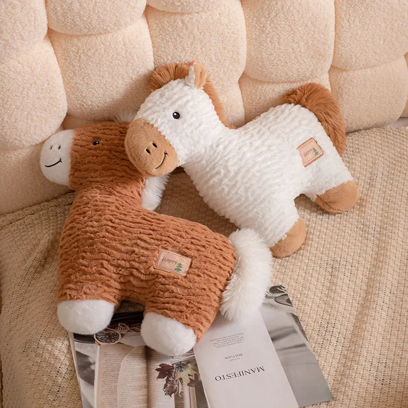 Cute Horse  Plush Pillows 50cm - White/Black/Brown