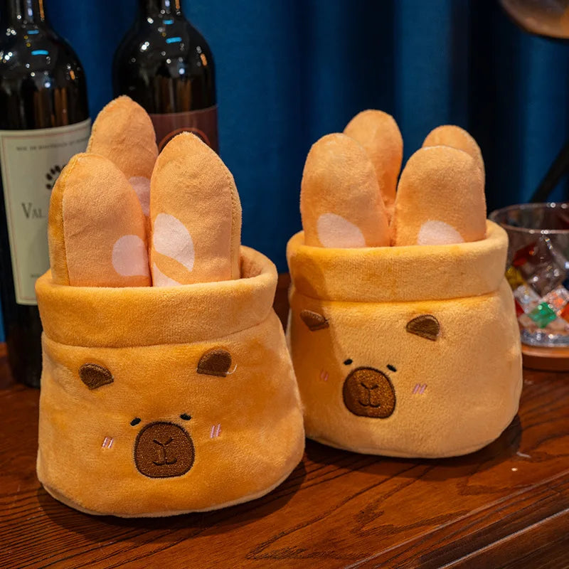 Cute Capybara With Avocado/Banana/Carrot/Strawberry/Baguette Plush Toys 25cm