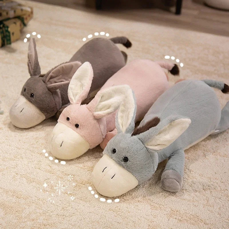 Cute Donkey Plush Pillow 50/65/90/110cm - Grey/Blue/Pink